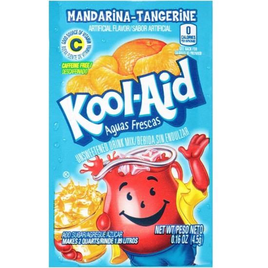 Kool Aid Mandarina-Tangerine - amestec de băutură cu gust de mandarine 4.5g