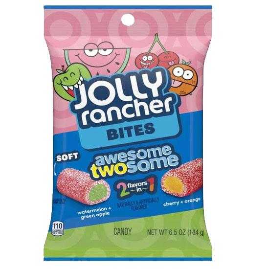 Jolly Rancher Bites Awesome Twosome - bomboane gumate cu gust de fructe 184g