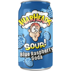 Warheads Sour! (USA) Blue Raspberry Soda - zmeură albastră 330ml