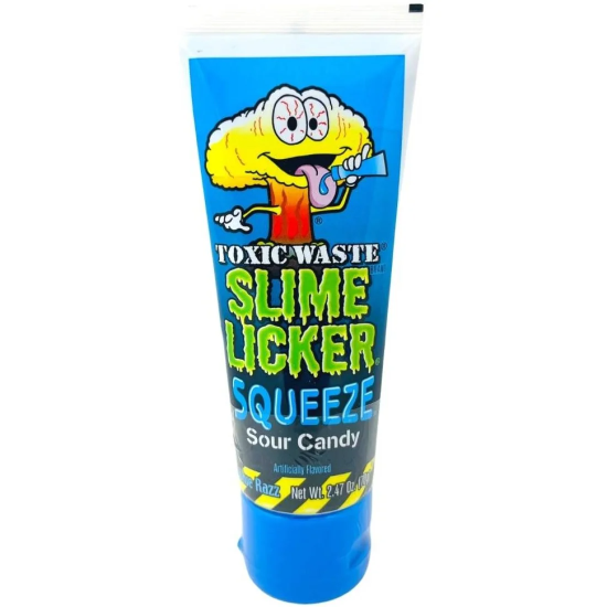 Toxic Waste Slime Licker Sour Squeeze Candy Blue Razz - gel cu gust de zmeură albastră 70g