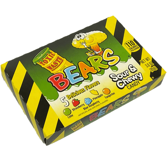 Toxic Waste Sour Sour & Chewy Bears - cu gust de fructe 85g