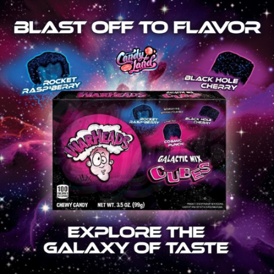 Warheads Galactic Cubes Theater Box 99g