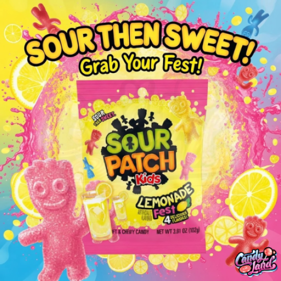 Sour Patch Kids Lemonade Fest - jeleuri cu gust de limonadă 102g