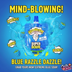 Warheads Super Sour Squeeze Me Gel - bomboană lichidă cu gust de zmeură albastră 20g