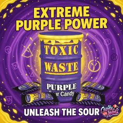 Toxic Waste Drum (Purple) Sour Candy -  bomboane cu gust de fructe acrișoare 42g