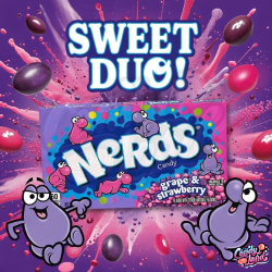 Wonka Nerds Grape Strawberry Theatre Box - căpșuni și struguri 141g