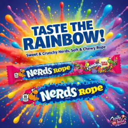 Wonka Nerds Rope Rainbow - cu gust de fructe 26g