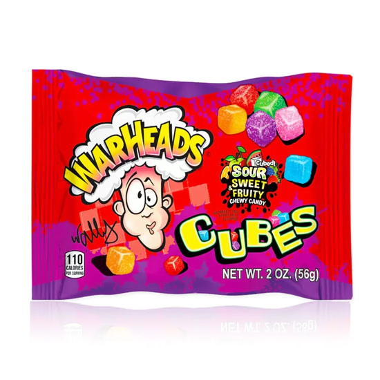 Warheads Sour Chewy Cubes - jeleuri cu gust de fructe acre 56g
