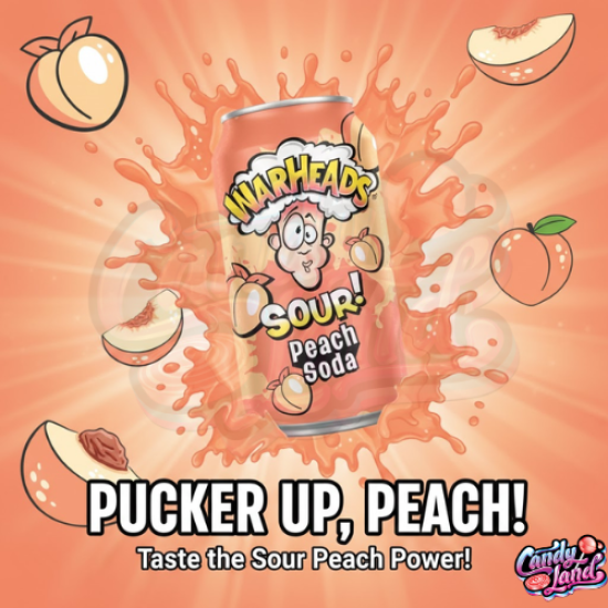 Warheads Sour! (USA) Peach Soda - piersică 330ml