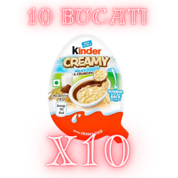 Kinder (INDIA) Creamy - ciocolată cu bucăți de orez expandat 19g X10 (EXP 2026-04-10)
