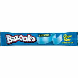 Bazooka Chew Bar Blue Raspberry - caramea cu gust de zmeură albastră 14g