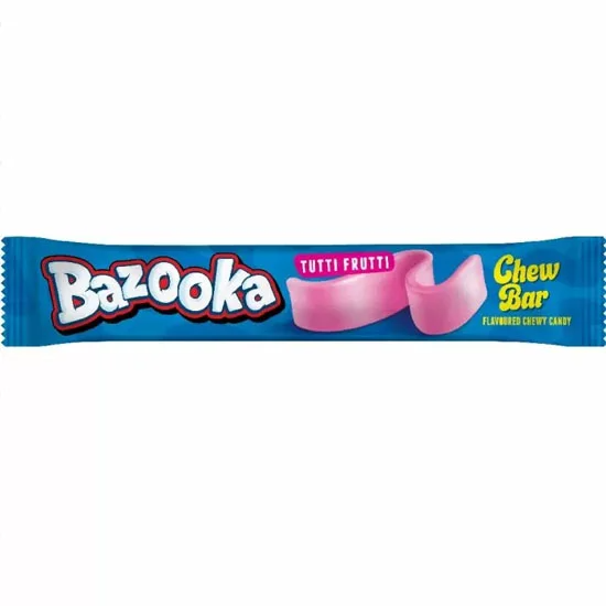 Bazooka Chew Bar Tutti Frutti - caramea cu gust de fructe 14g