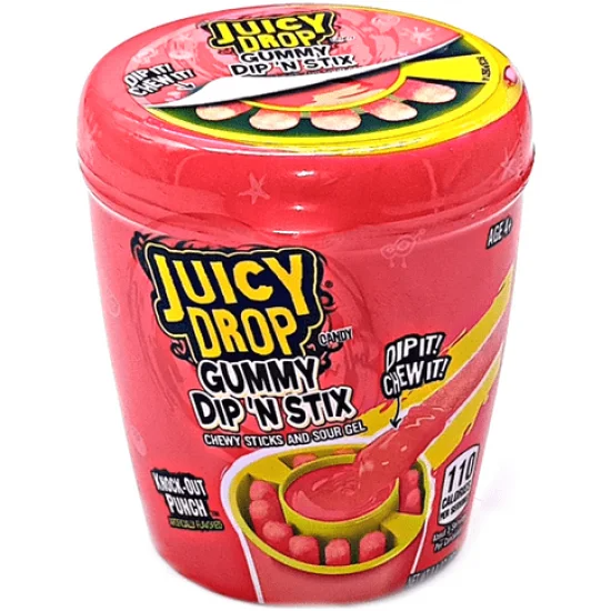 Bazooka Juicy Drop Gummy Dipperz Strawberry - căpșuni 96g