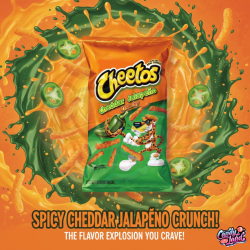 Cheetos (USA) Crunchy Cheddar Jalapeno - cu gust de brânză și jalapeno 226.8g
