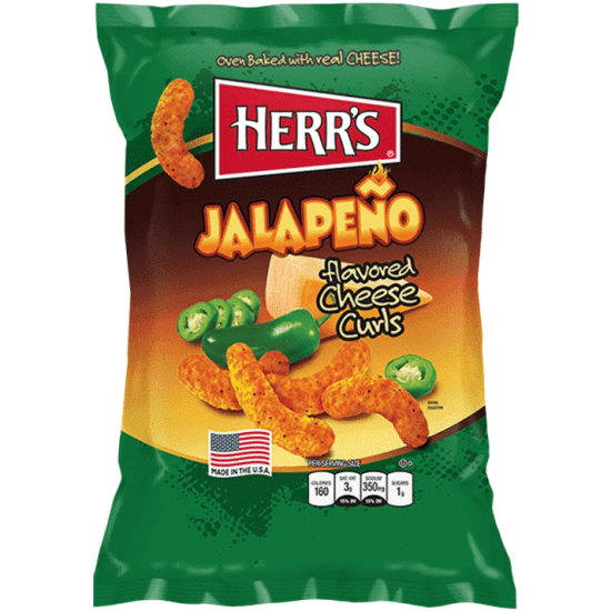 Herr's Jalapeno Cheese Curls - branza si Jalapeno 28g