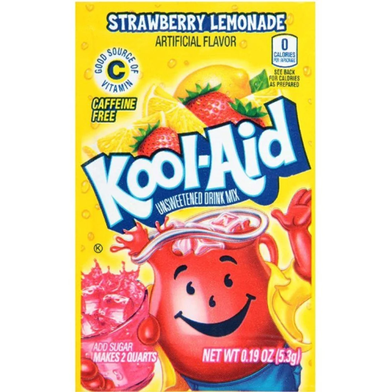 Kool Aid Strawberry Lemonade Sachet - amestec de băutură cu gust de limonadă de căpșuni 5.3g