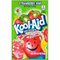 Kool Aid Strawberry Kiwi Sachet - amestec de băutură cu gust de căpșuni și kiwi 4.8g 