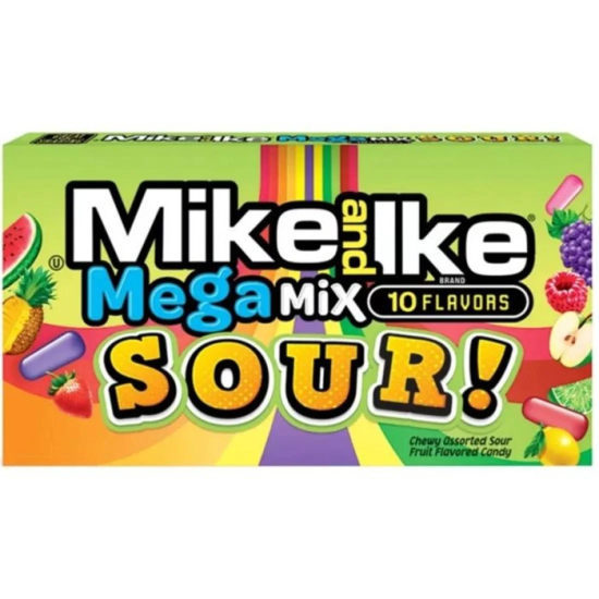 Mike & Ike Theater Box Mega Mix Sour - bomboane cu gust de fructe acrișoare 120g