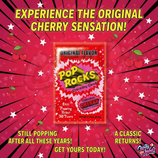 Pop Rocks Cherry - bomboane explozive cu gust de cireșe 9.5g