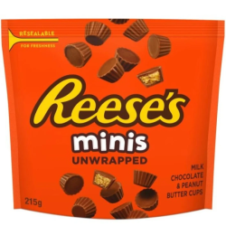 Reese's Minis Peanut Butter Cups Unwrapped - cu gust de unt de arahide 215g 