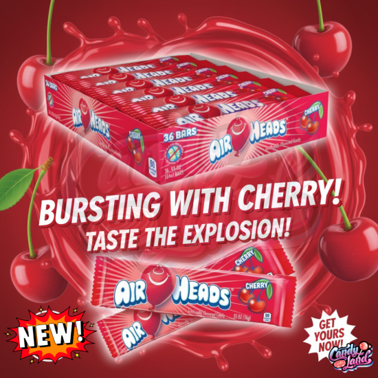 Airheads Cherry - caramea cu gust de cireșe 15.6g