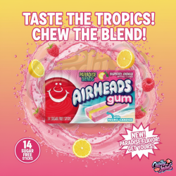 Airheads Gum Raspberry Lemonade - gumă cu gust de  zmeură și lămâie 33.6g