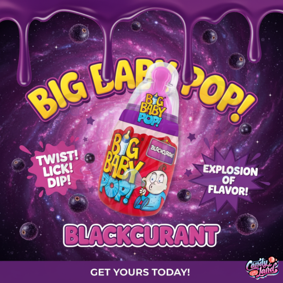 Bazooka Big Baby Pop! Blackcurrant 32g