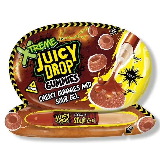 Bazooka Xtreme Juicy Drop Gummies Cola - jeleuri cu gust de cola 57g