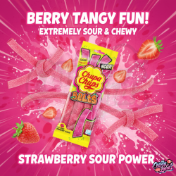 Chupa Chups Sour Belts Strawberry 90g