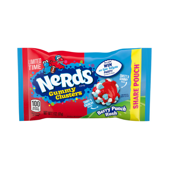Wonka Nerds Gummy Clusters Berry Punch Rush 85g