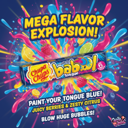 Chupa Chups Big Babol Tongue Painter Gum - cu gust de zmeură albastră 27.6g