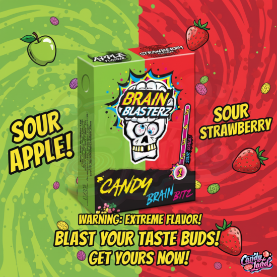 Brain Blasterz Bitz Apple Strawberry - mere și căpșuni 45g