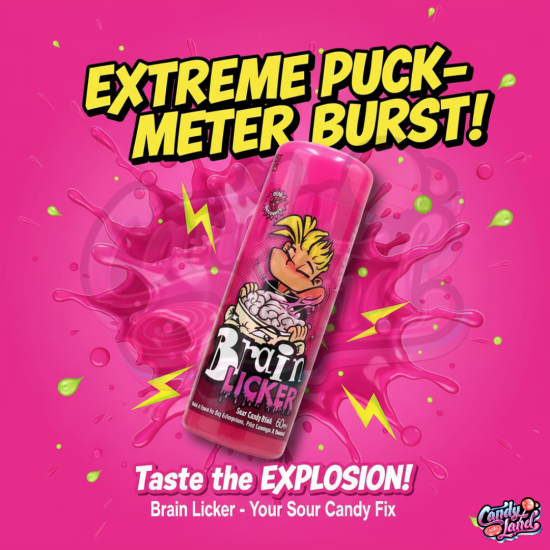 Brain Licker Roller Sour Cherry - bomboană lichidă cu gust de cireșe acre 0.06L