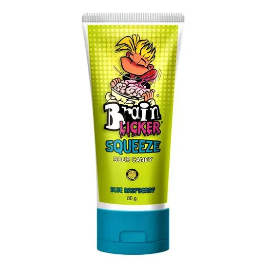 Brain Licker Squeeze Tube Blue Raspberry - bomboană lichidă cu gust de zmeură albastră 80g