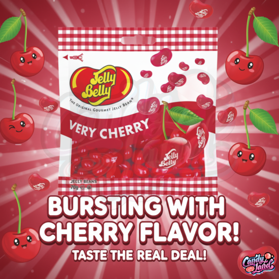 Jelly Belly Very Cherry Jelly Beans - bomboane cu gust de cireșe 70g