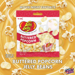 Jelly Belly Buttered Popcorn Jelly Beans - bomboane cu gust de popcorn cu unt 70g