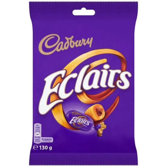 Cadbury Eclairs Chocolate Bag - bomboane cu gust de ciocolată 130g