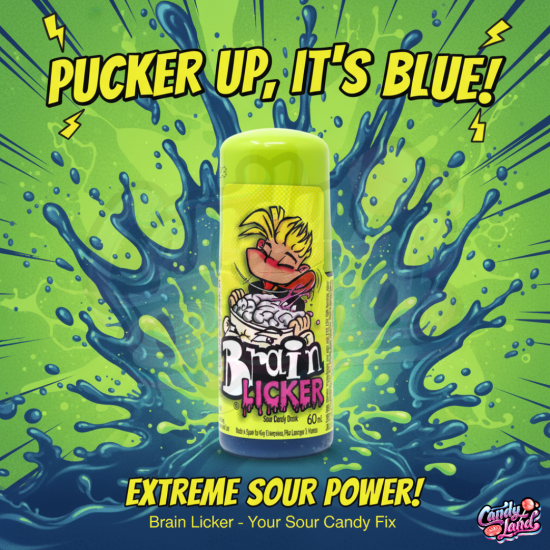 Brain Licker Sour Candy - bomboană lichidă cu gust de fructe acrișoare 0.06L