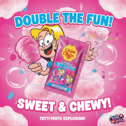 Chupa Chups Cotton Candy Gum - gumă cu gust de vată de zahăr 11g