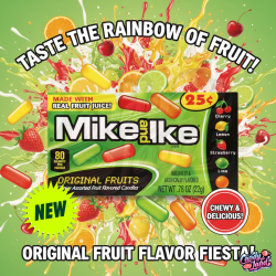 Mike & Ike Original Fruits - bomboane cu gust de fructe 22g