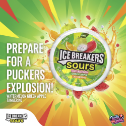 Ice Breakers Sours - cu gust de fructe acrișoare 42g 