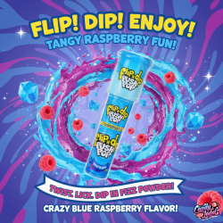 Bazooka Push Pop Flip-N-Dip Raspberry 25g