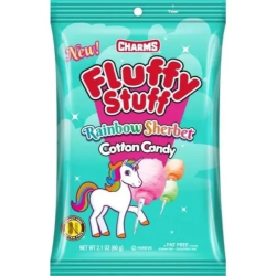 Charms Fluffy Stuff Rainbow Sherbet Cotton Candy - vată de zahăr cu gust de șerbet 60g