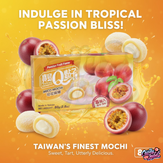 Q Brand Cacao Passion Fruit Mochi 80g TWN Q Brand Cacao Passion Fruit Mochi 80g TWN