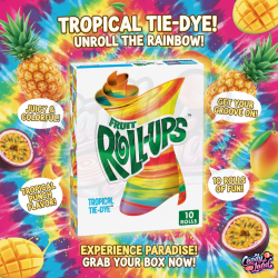Fruit Roll-Ups Tropical Tie-Dye Pack - fructe 141g