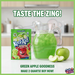 Kool Aid Green Apple Sachet - amestec de băutură cu măr verde 6.3g