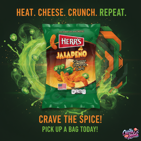 Herr's Jalapeno Cheese Curls - branza si Jalapeno 28g