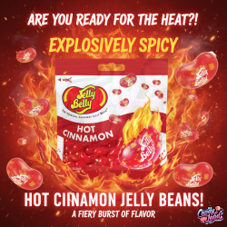 Jelly Belly Hot Cinnamon Jelly Beans - bomboane cu gust de scorțișoară iute 70g
