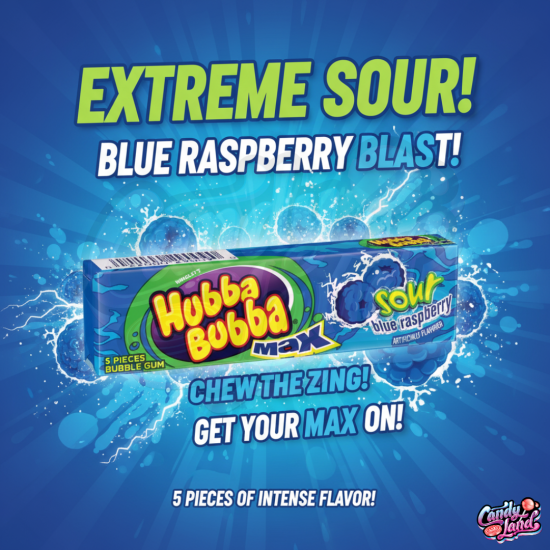 Hubba Bubba Bubble Gum Sour Blue Raspberry 40g
