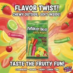 Mike and Ike Filled Ropes Fruit 85g